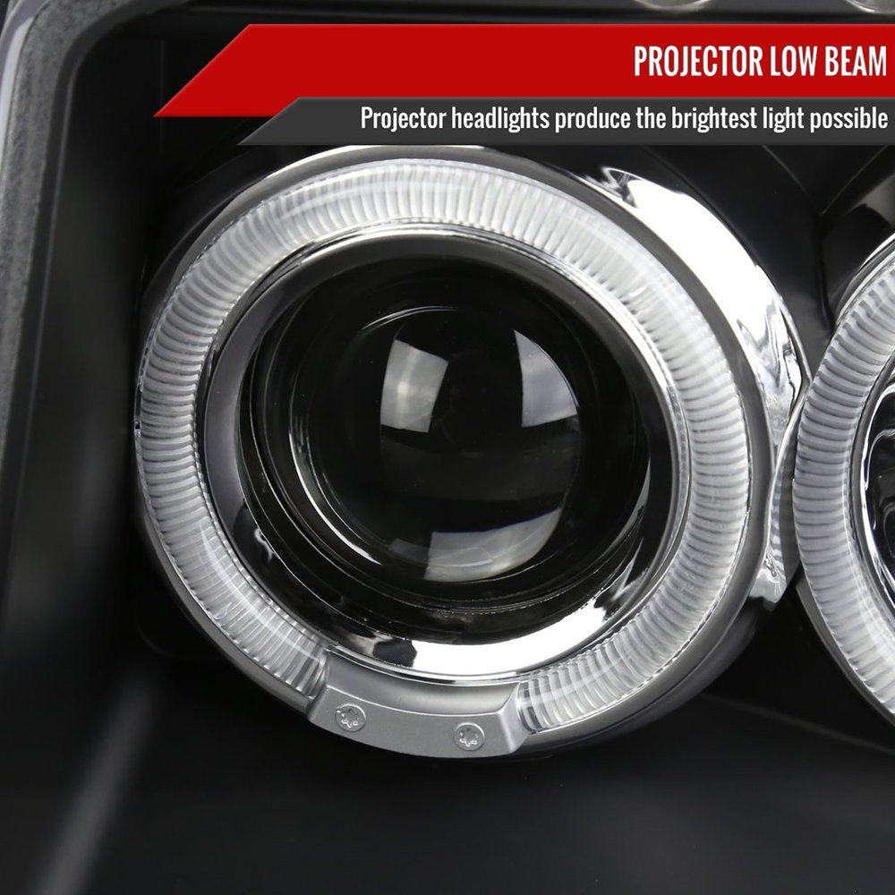 Fits 2001-2004 Nissan Frontier Dual Halo Projector Headlights (Matte Black Housing/Clear Lens) - Image 7