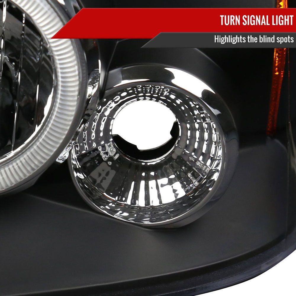 Fits 2001-2004 Nissan Frontier Dual Halo Projector Headlights (Matte Black Housing/Clear Lens) - Image 5