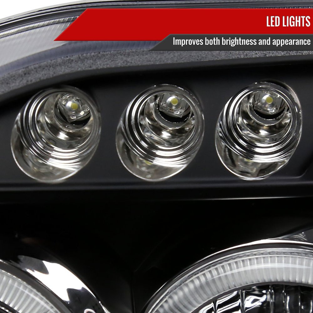 Fits 2001-2004 Nissan Frontier Dual Halo Projector Headlights (Matte Black Housing/Clear Lens) - Image 4