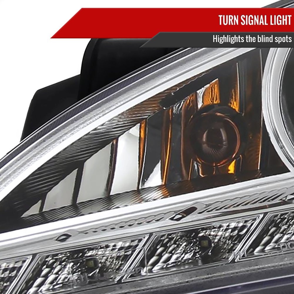 Fits 2010-2012 Hyundai Genesis Coupe Projector Headlights w/ SMD LED Light Strip (Chrome Housing/Clear Lens) - Image 5