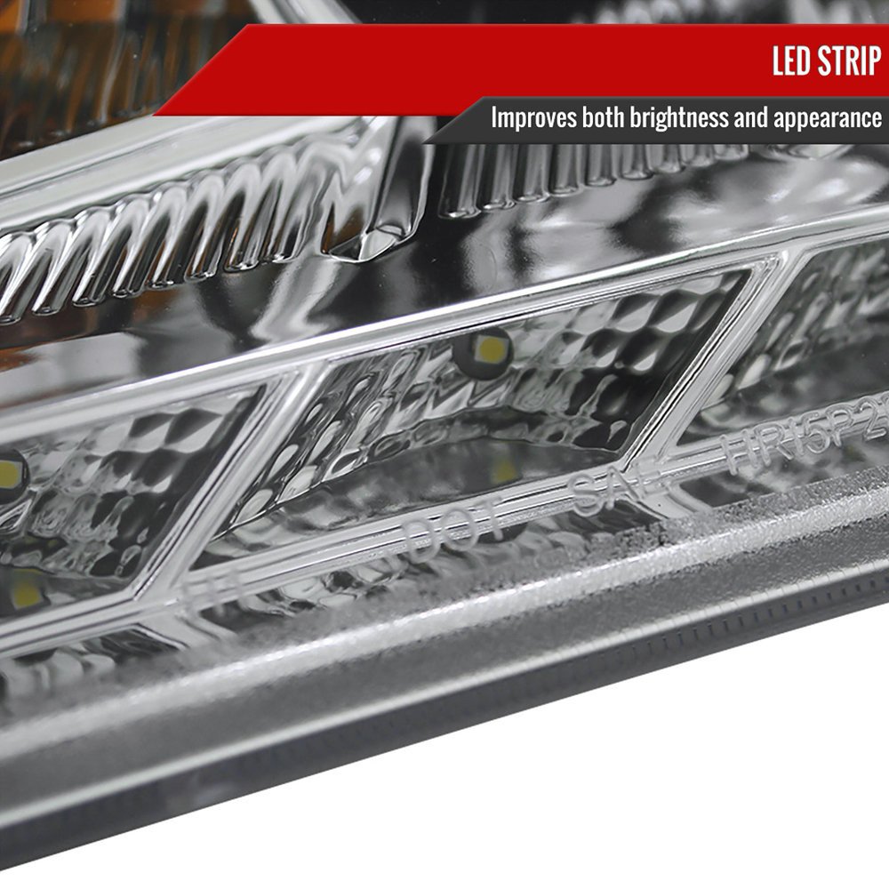 Fits 2010-2012 Hyundai Genesis Coupe Projector Headlights w/ SMD LED Light Strip (Chrome Housing/Clear Lens) - Image 4