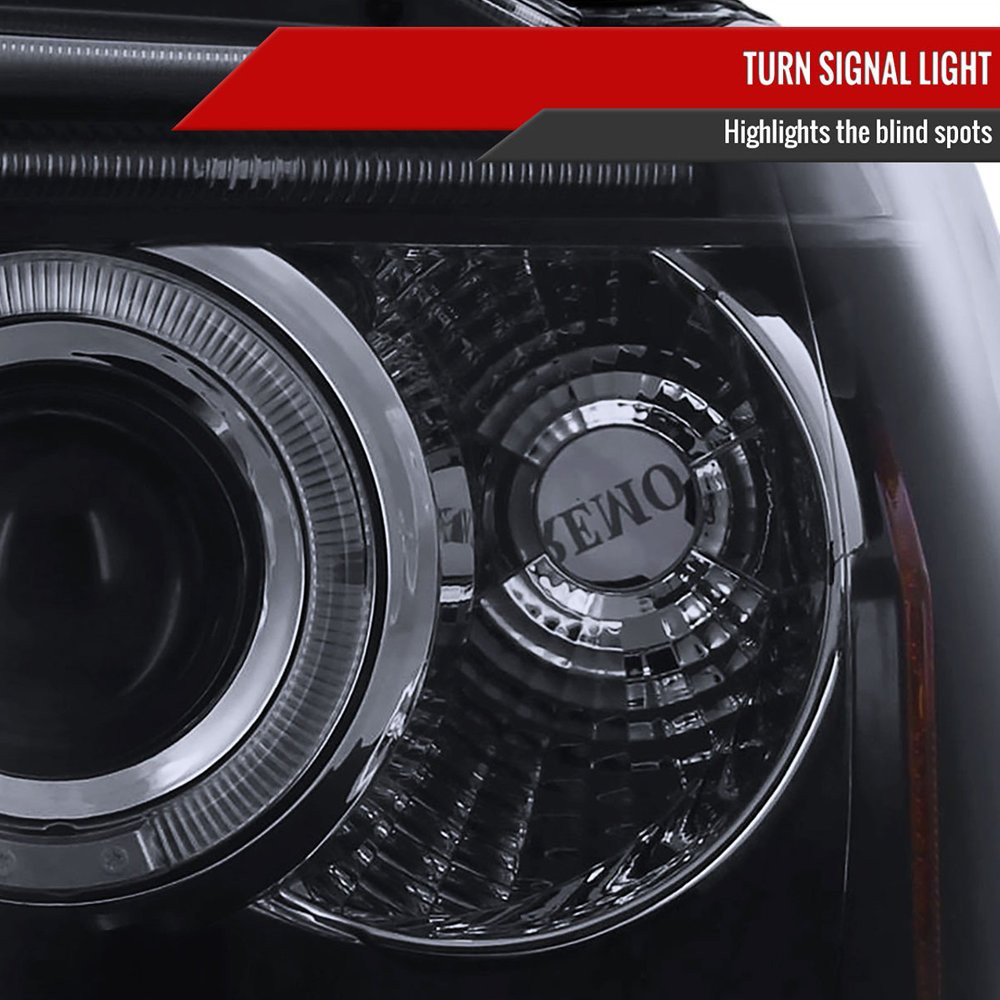 Fits 1999-2004 Jeep Grand Cherokee Dual Halo Projector Headlights (Glossy Black Housing/Smoked Lens) - Image 7