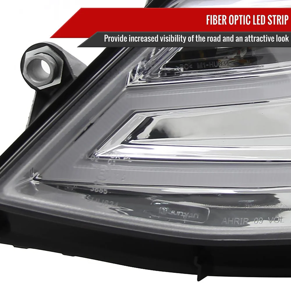 Fits 2011-2018 Volkswagen Jetta MK6 LED Bar Projector Headlights (Chrome Housing/Clear Lens) - Image 7