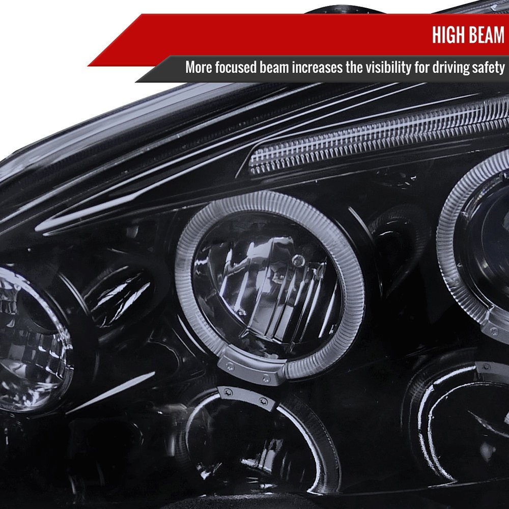 Fits 2002-2004 Acura RSX Dual Halo Projector Headlights (Glossy Black Housing/Smoked Lens) - Image 6