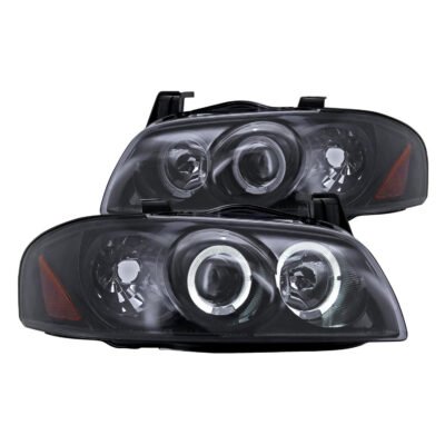 Fits 2004-2006 Nissan Sentra Dual Halo Projector Headlights (Glossy Black Housing/Smoked Lens)