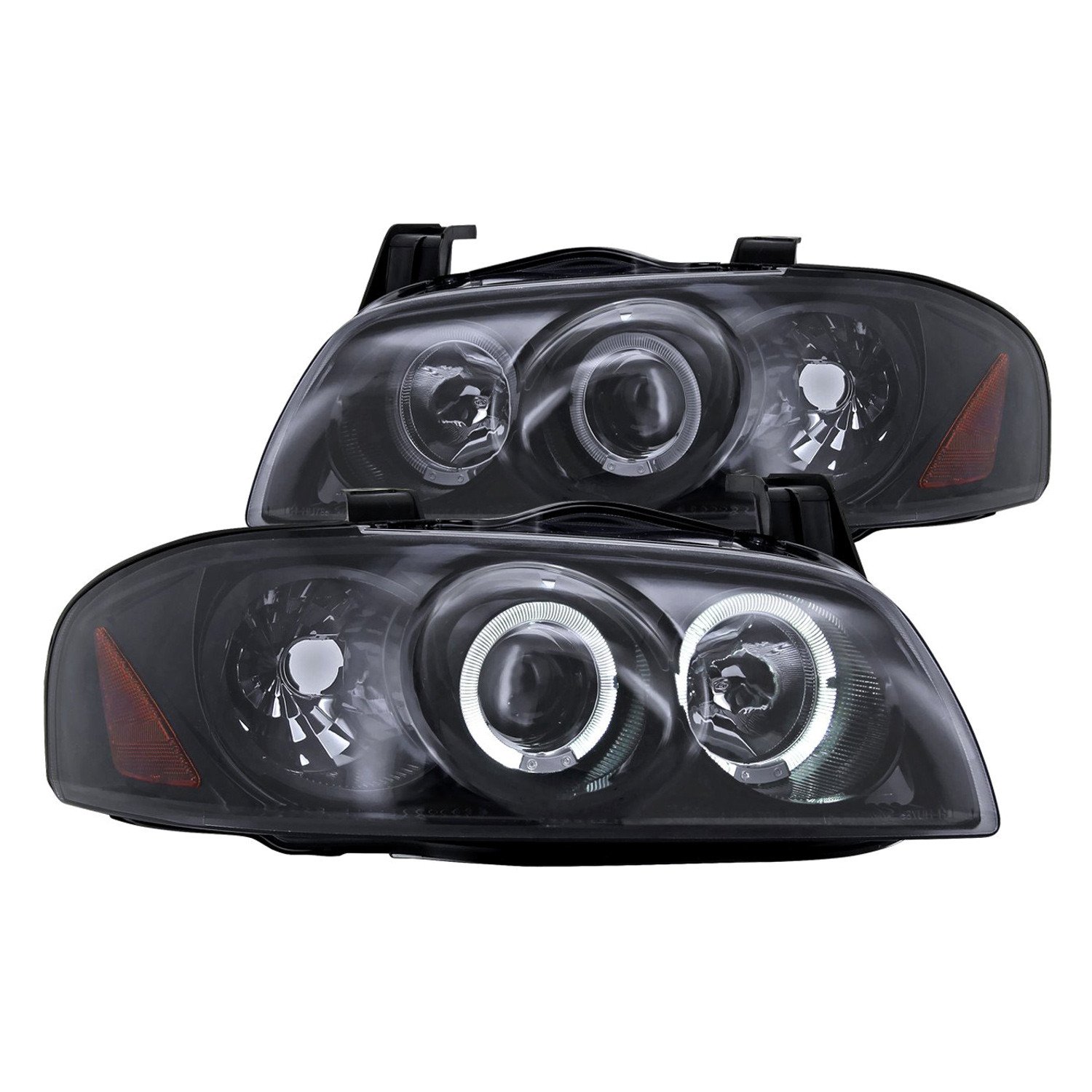 Fits 2004-2006 Nissan Sentra Dual Halo Projector Headlights (Glossy Black Housing/Smoked Lens)