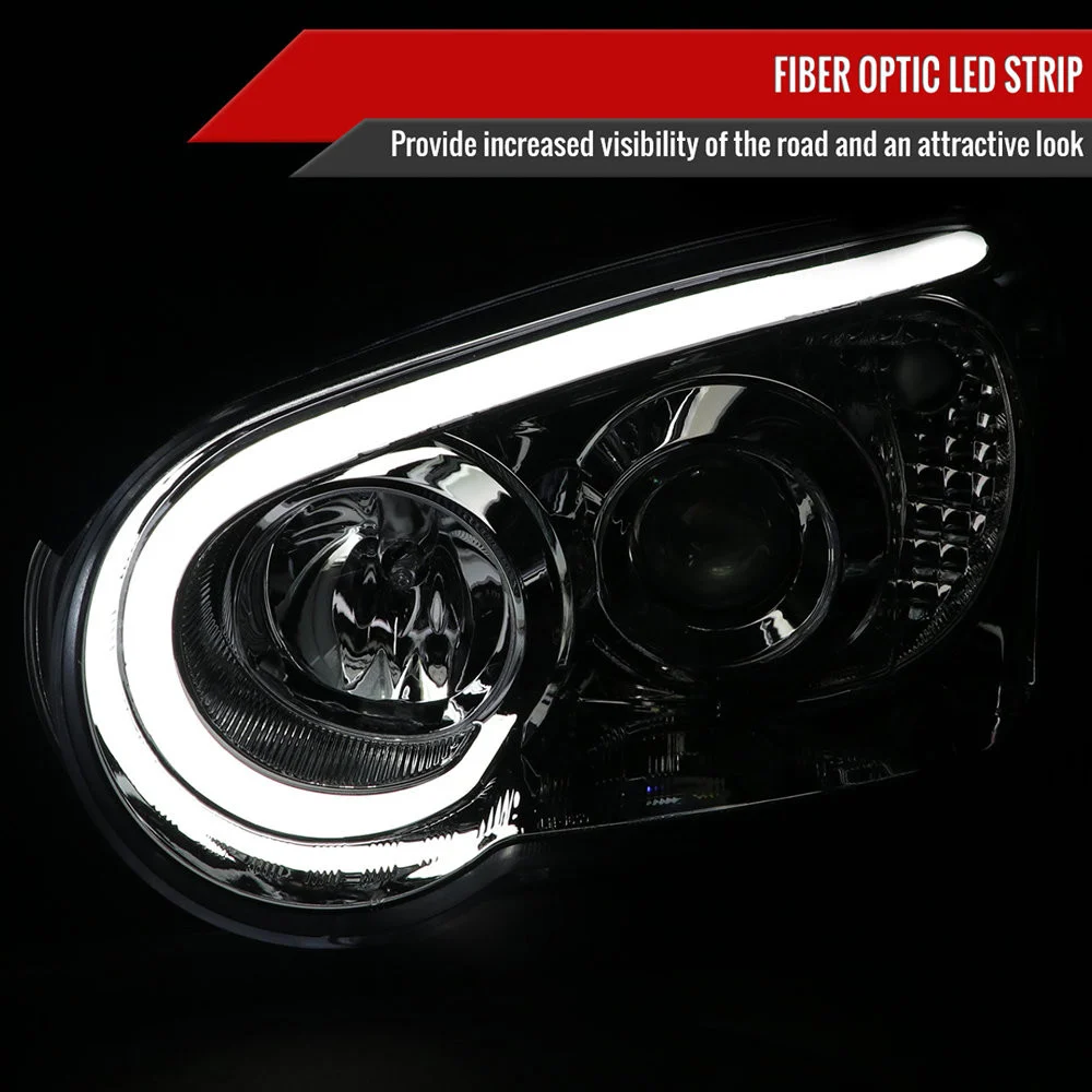Fits 2004-2005 Subaru Impreza WRX/STI Outback Projector Headlights w/ LED Light Bar (Chrome Housing/Clear Lens) - Image 9