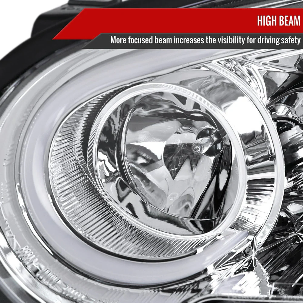 Fits 2004-2005 Subaru Impreza WRX/STI Outback Projector Headlights w/ LED Light Bar (Chrome Housing/Clear Lens) - Image 7