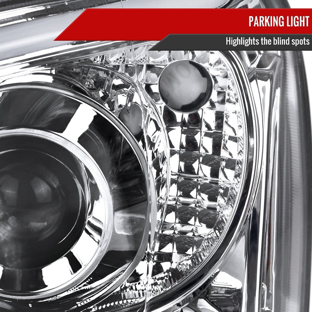 Fits 2004-2005 Subaru Impreza WRX/STI Outback Projector Headlights w/ LED Light Bar (Chrome Housing/Clear Lens) - Image 5