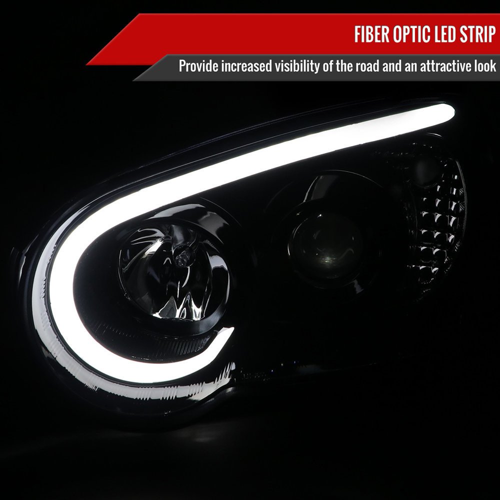 Fits 2004-2005 Subaru Impreza WRX/STI Outback Projector Headlights w/ LED Light Bar (Glossy Black Housing/Smoked Lens) - Image 9