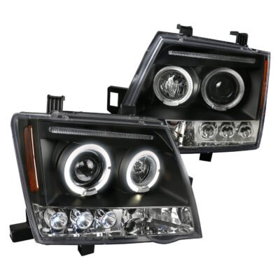 Fits 2005-2015 Nissan Xterra Dual Halo Projector Headlights (Matte Black Housing/Clear Lens)