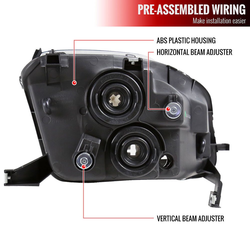Fits 1997-2001 Honda Prelude Factory Style Headlights (Matte Black Housing/Clear Lens) - Image 3
