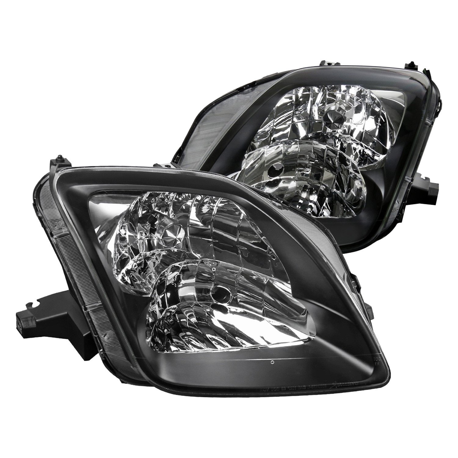 Fits 1997-2001 Honda Prelude Factory Style Headlights (Matte Black Housing/Clear Lens)