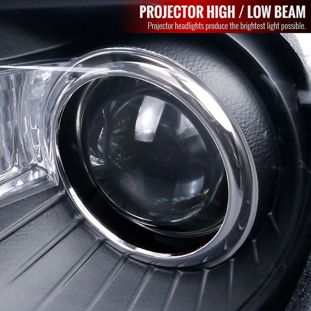 Fits 2005-2010 Chrysler 300 Projector Headlights w/ LED Light Strip (Matte Black Housing/Clear Lens) - Image 7
