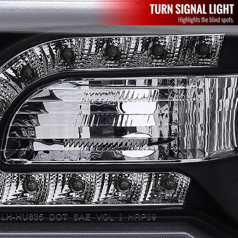 Fits 2005-2010 Chrysler 300 Projector Headlights w/ LED Light Strip (Matte Black Housing/Clear Lens) - Image 5