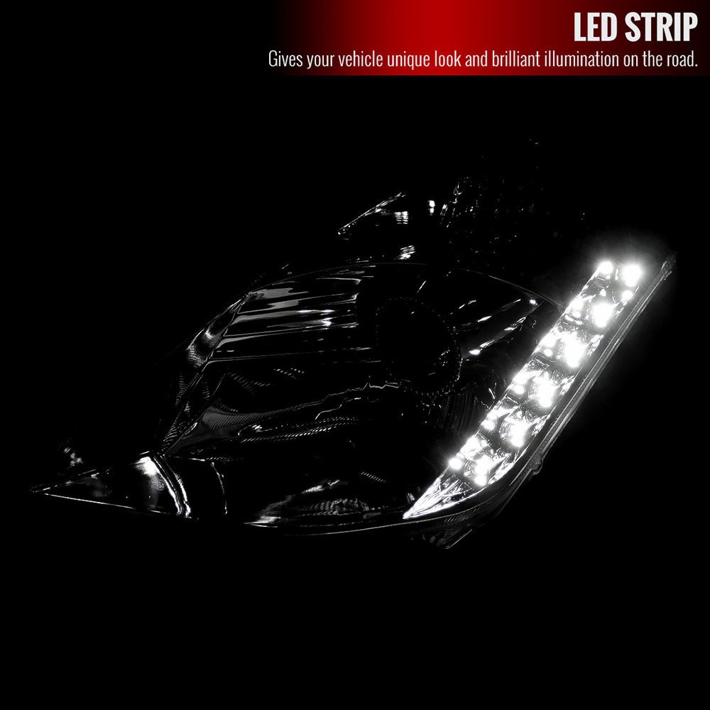 Fits 2003-2005 Nissan 350Z Projector Headlights w/ SMD LED Light Strip (Chrome Housing/Clear Lens) - Image 9