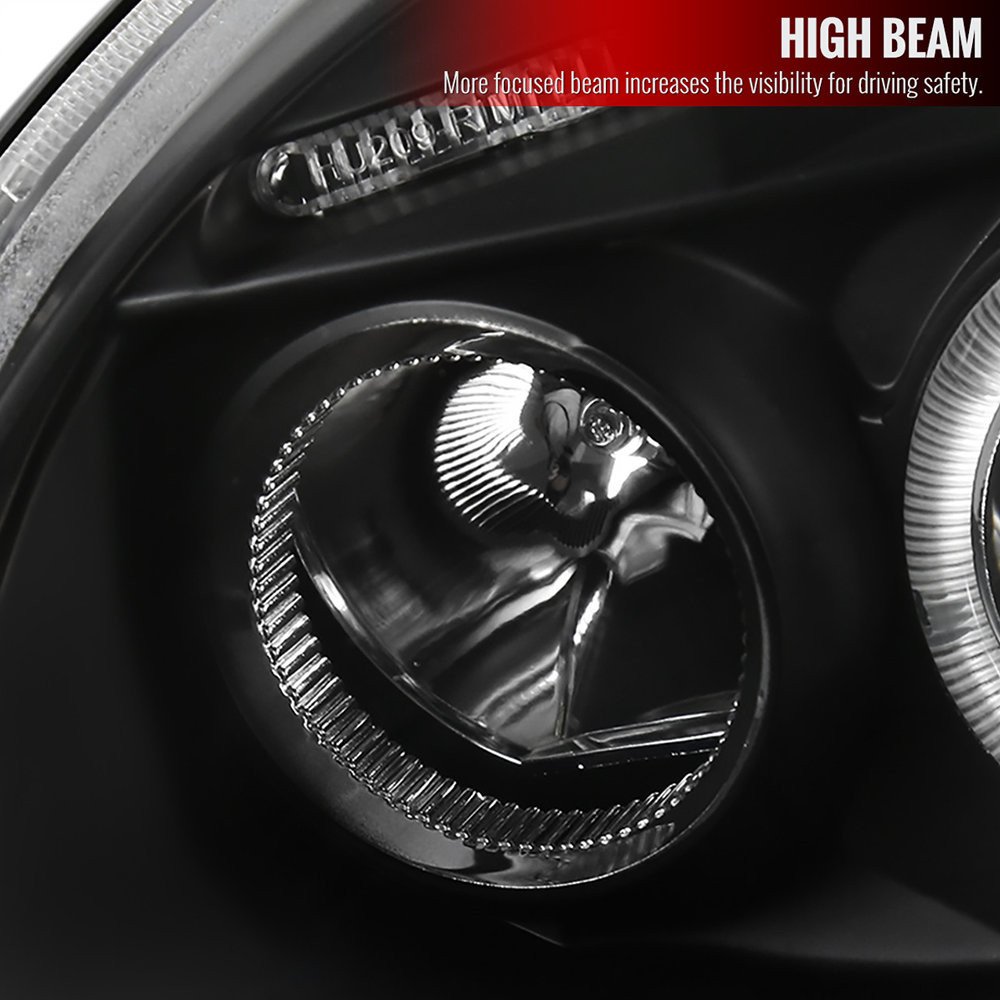 Fits 1998-2005 Volkswagen Beetle Halo Projector Headlights (Matte Black Housing/Clear Lens) - Image 7