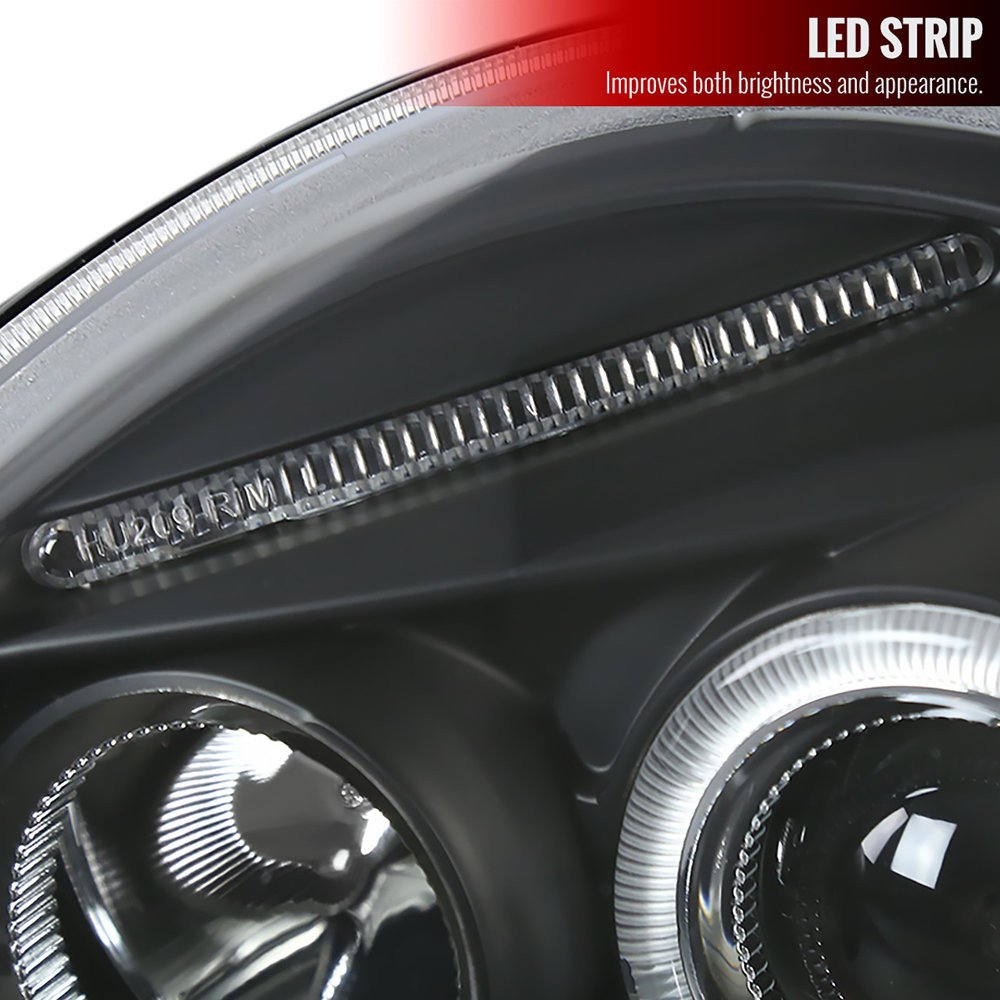 Fits 1998-2005 Volkswagen Beetle Halo Projector Headlights (Matte Black Housing/Clear Lens) - Image 5