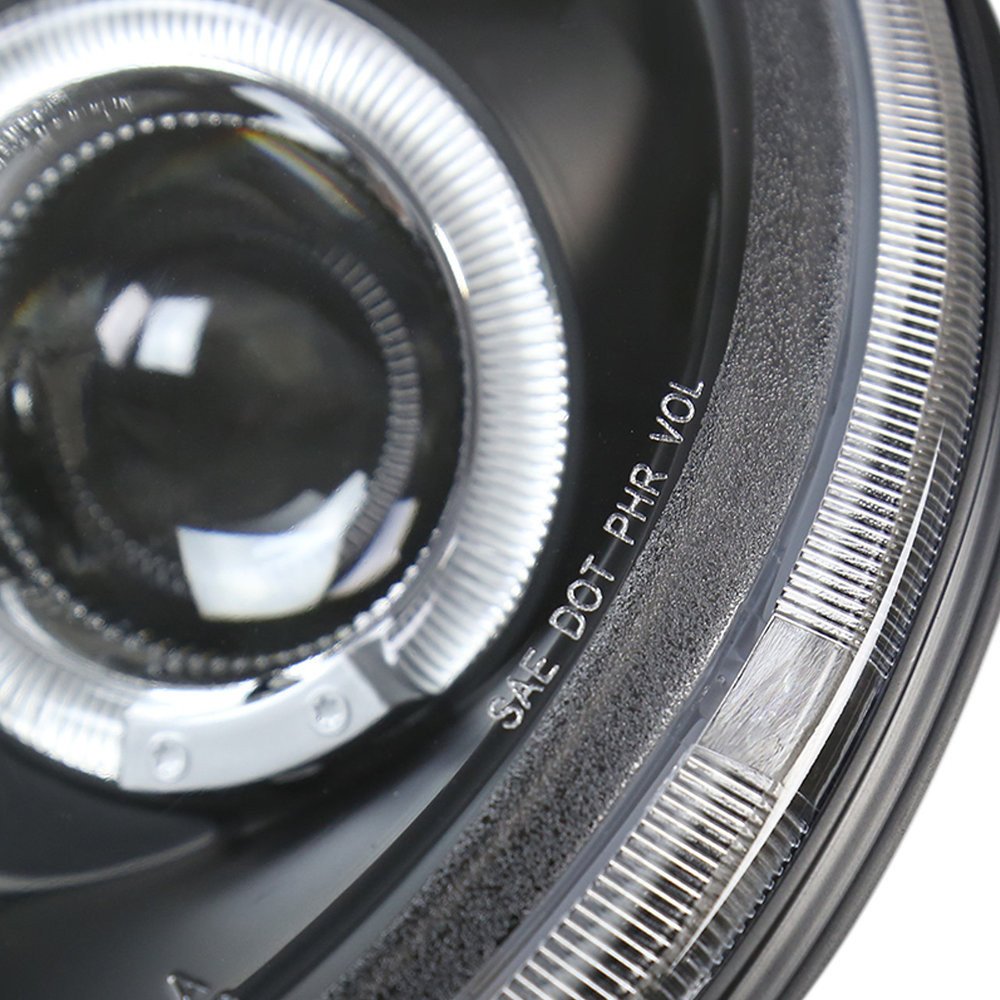 Fits 1998-2005 Volkswagen Beetle Halo Projector Headlights (Matte Black Housing/Clear Lens) - Image 4