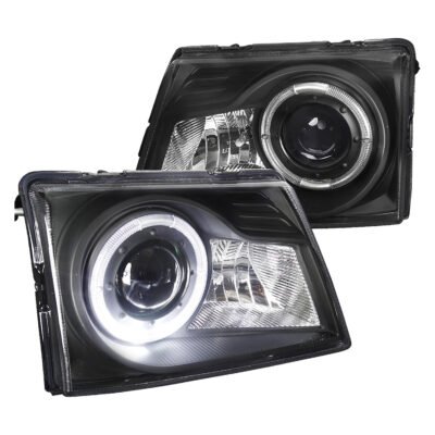 Fits 1998-2000 Ford Ranger Halo Projector Headlights (Matte Black Housing/Clear Lens)