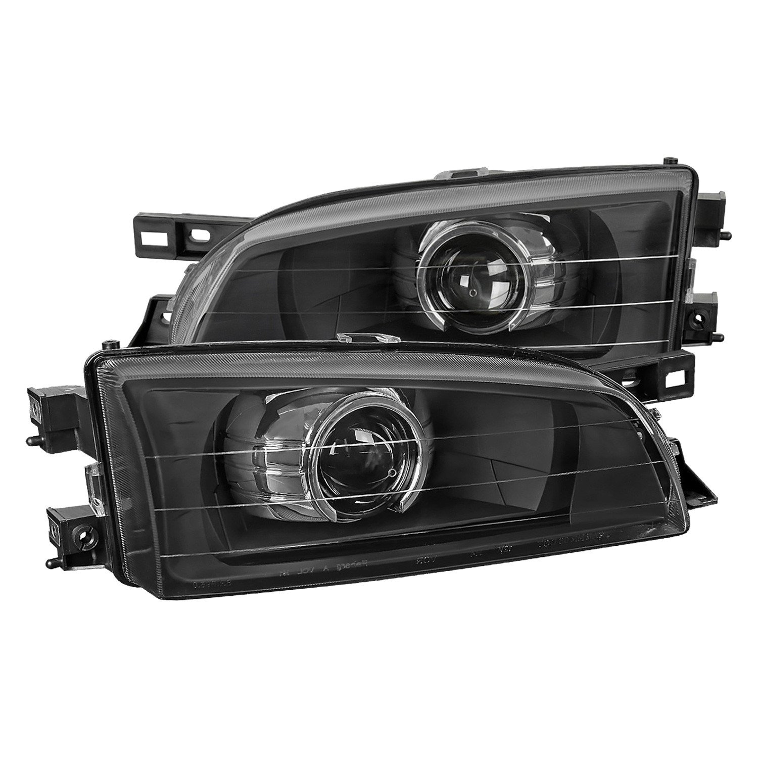 Fits 1995-2001 Subaru Impreza Retro Style Projector Headlights (Matte Black Housing/Clear Lens)