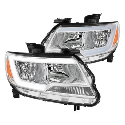 Fits 2015-2022 Chevrolet Colorado Factory Style Headlights with Sequential Switchback LED Bar Turn Signal (Chrome Housing / Clear Lens)