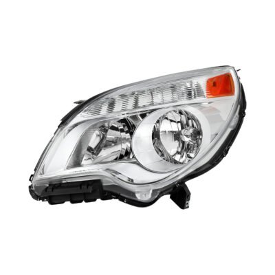 Fits 2010–2015 Chevrolet Equinox Passenger Side Factory Style Headlight (Chrome Housing / Clear Lens)