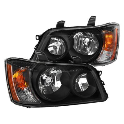 Fits 2001-2003 Toyota Highlander Factory Style Headlights (Matte Black Housing/Clear Lens)