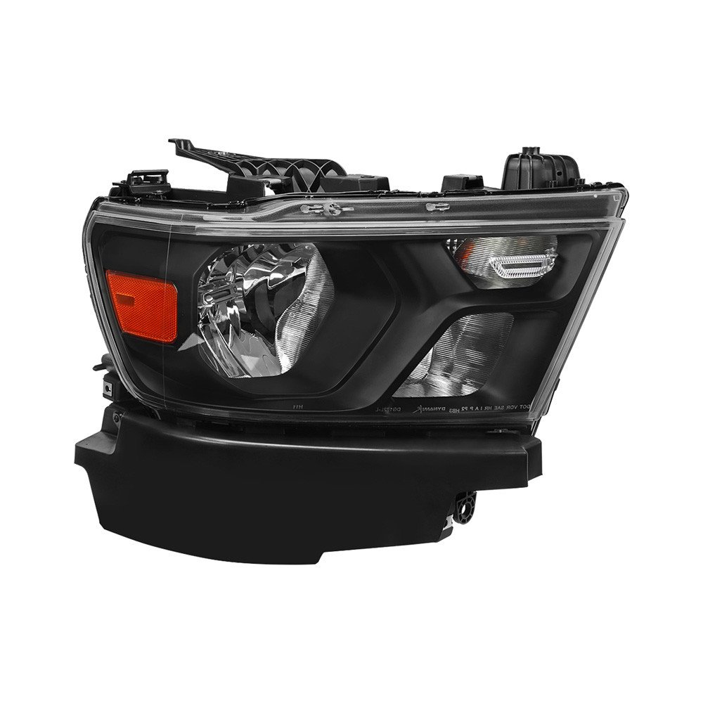 Fits 2019-2024 Dodge Ram 1500 Factory Style Crystal Headlight - Passenger Side Only (Black Housing / Clear Lens)