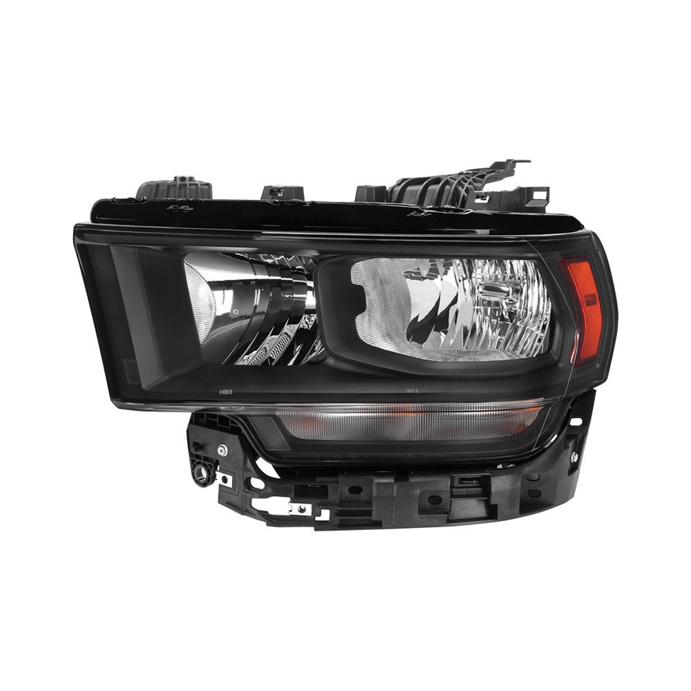 Fits 2019-2024 Dodge Ram 2500 3500 Factory Style Crystal Headlight - Driver Side Only (Black Housing / Clear Lens)