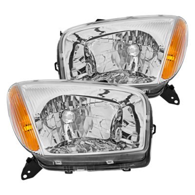 Fits 2001-2003 Toyota RAV4 Factory Style Headlights (Chrome Housing/Clear Lens)