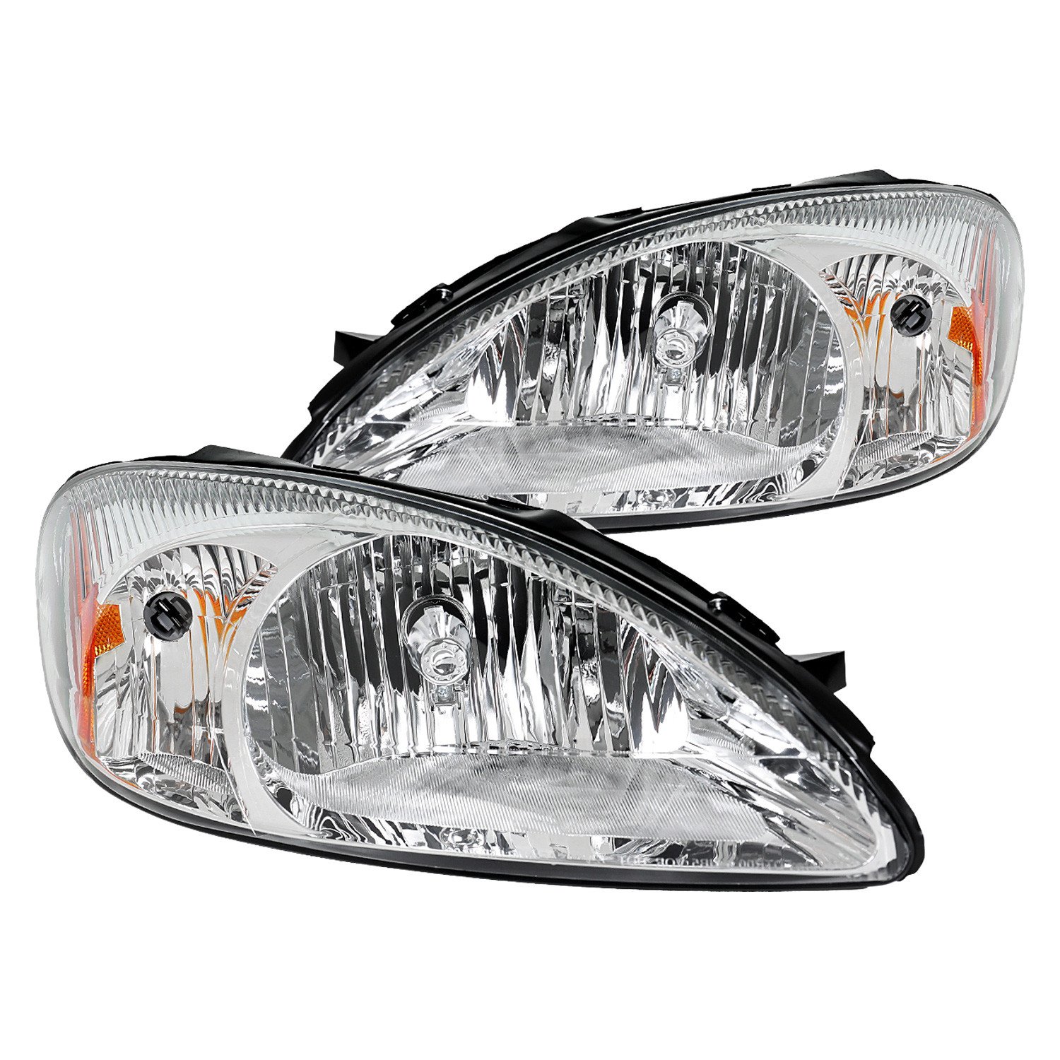 Fits 2000-2007 Ford Taurus Factory Style Headlights (Chrome Housing / Clear Lens)