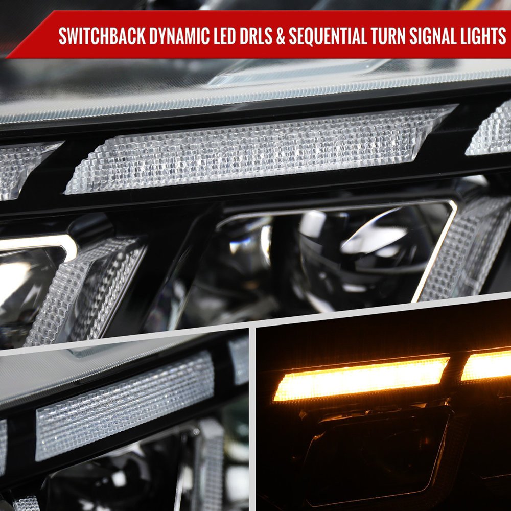 Fits 2018–2023 Ford Mustang Full LED Projector Headlights Switchback Sequential with Start-Up Animation (Glossy Black Housing / Clear Lens) - Image 5