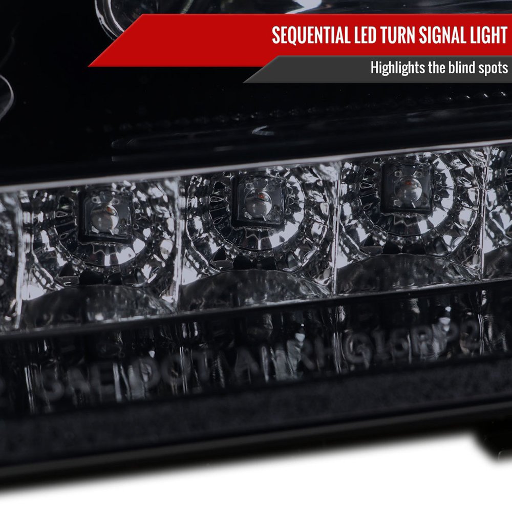 Fits 2006-2008 Mercedes Benz W164 ML Class LED Bar Projector Headlights w/ Sequential Turn Signal Lights (Glossy Black Housing/Smoked Lens) - Image 7