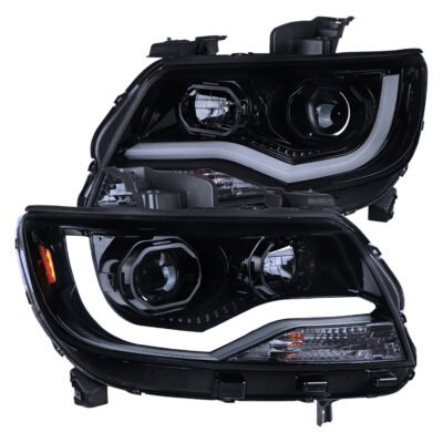 Fits 2015-2022 Chevrolet Colorado LED Bar Projector Headlights (Glossy Black Housing/Smoked Lens)