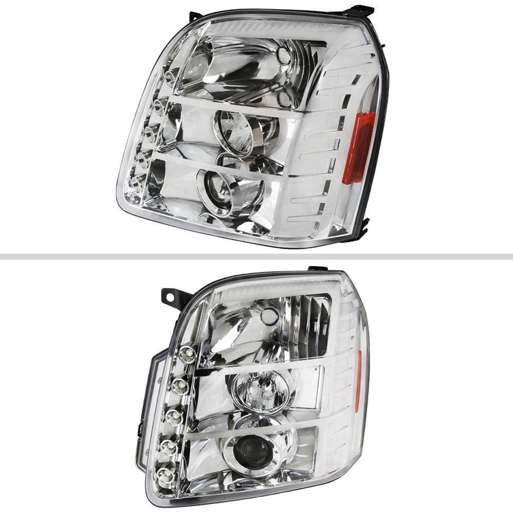 Fits 2007-2014 GMC Yukon/Yukon XL 1500/2500 Projector Headlights (Chrome Housing/Clear Lens) - Image 13