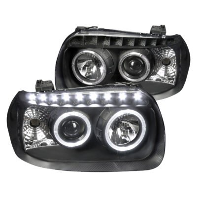 Fits 2005-2007 Ford Escape Dual Halo Projector Headlights w/ SMD LED Light Strip (Matte Black Housing/Clear Lens)