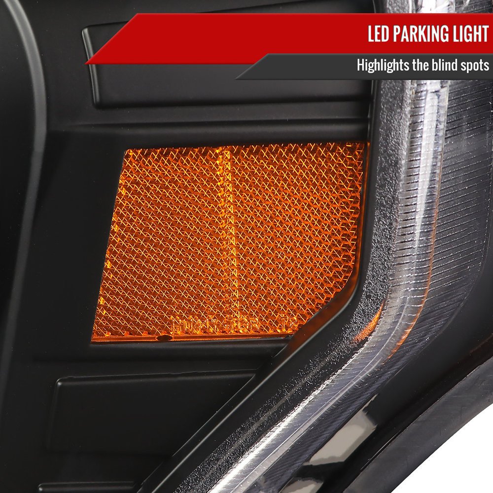 Fits 2009-2014 Ford F-150 LED C-Bar Projector Headlights (Matte Black Housing/Clear Lens) - Image 4