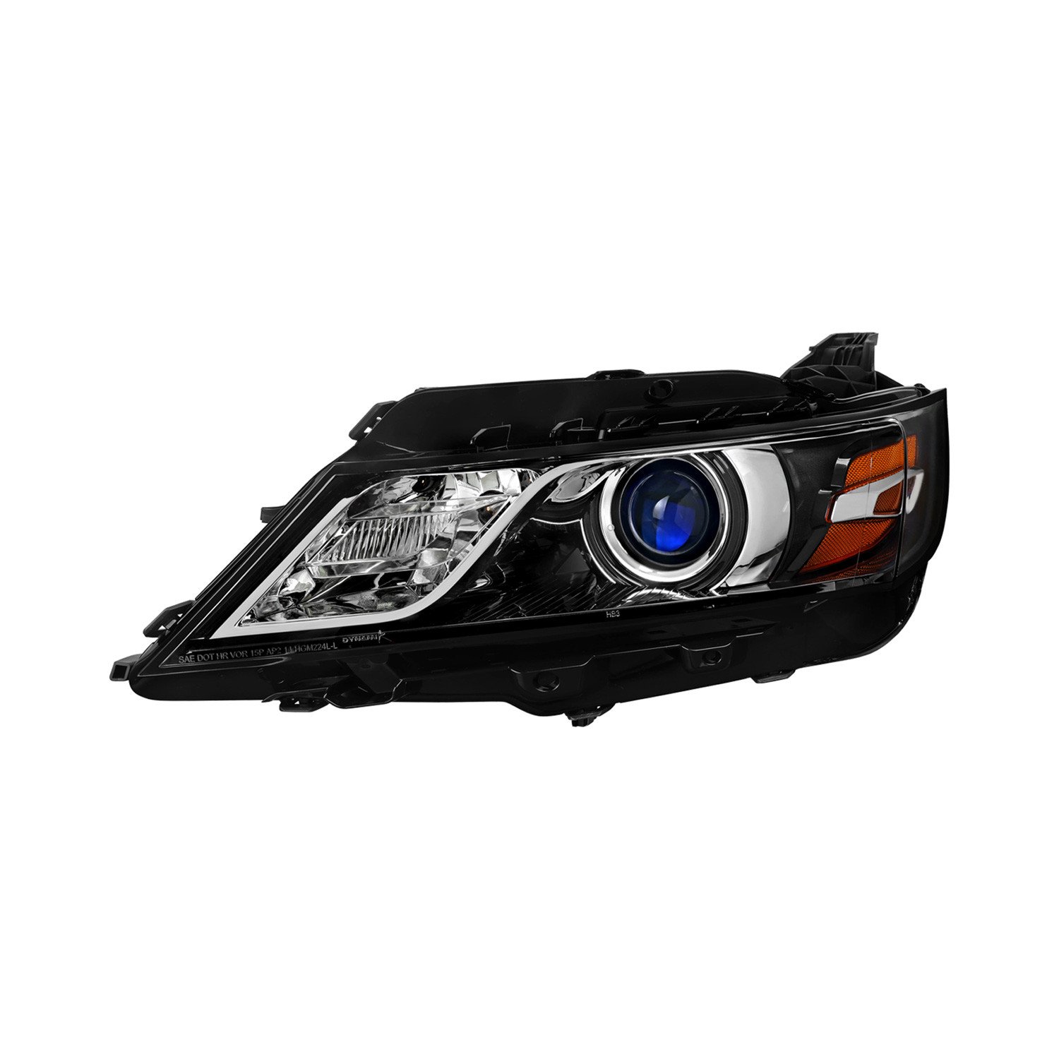 Fits 2014-2020 Chevy Impala Factory Style Projector Headlights - Driver Side (Jet Black Housing / Clear Lens)