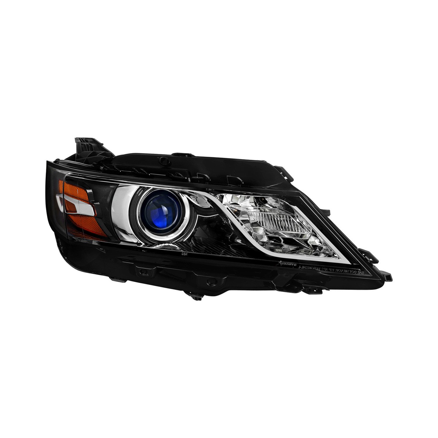 Fits 2014-2020 Chevy Impala Factory Style Projector Headlight - Passenger Side (Jet Black Housing / Clear Lens)