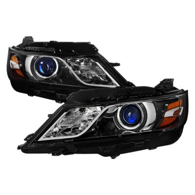Fits 2014-2020 Chevy Impala Factory Style Projector Headlights (Jet Black Housing / Clear Lens)