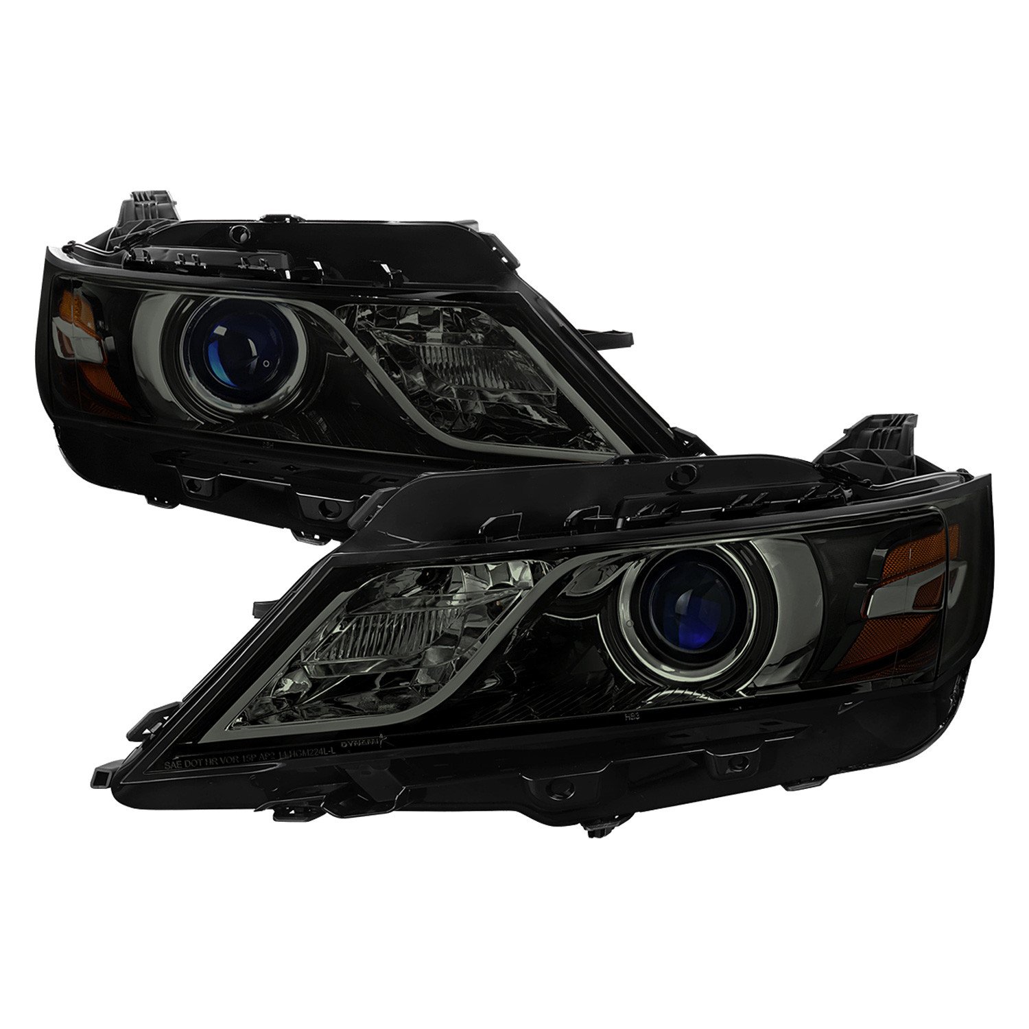 Fits 2014-2020 Chevy Impala Factory Style Projector Headlights (Glossy Black Housing / Smoked Lens)