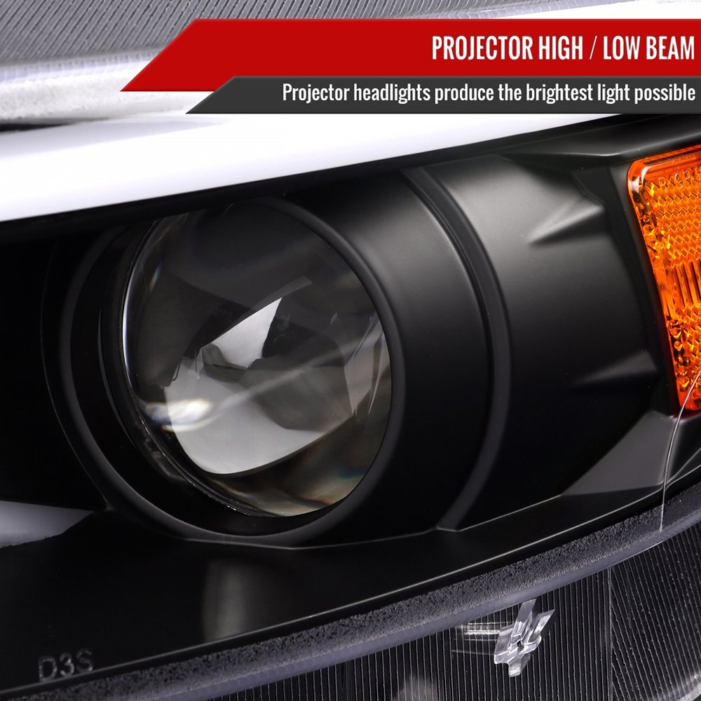 Fits 2015-2017 Ford Mustang HID-Type LED Sequential Turn Signal Projector Headlights (Matte Black Housing/Clear Lens) - Image 7