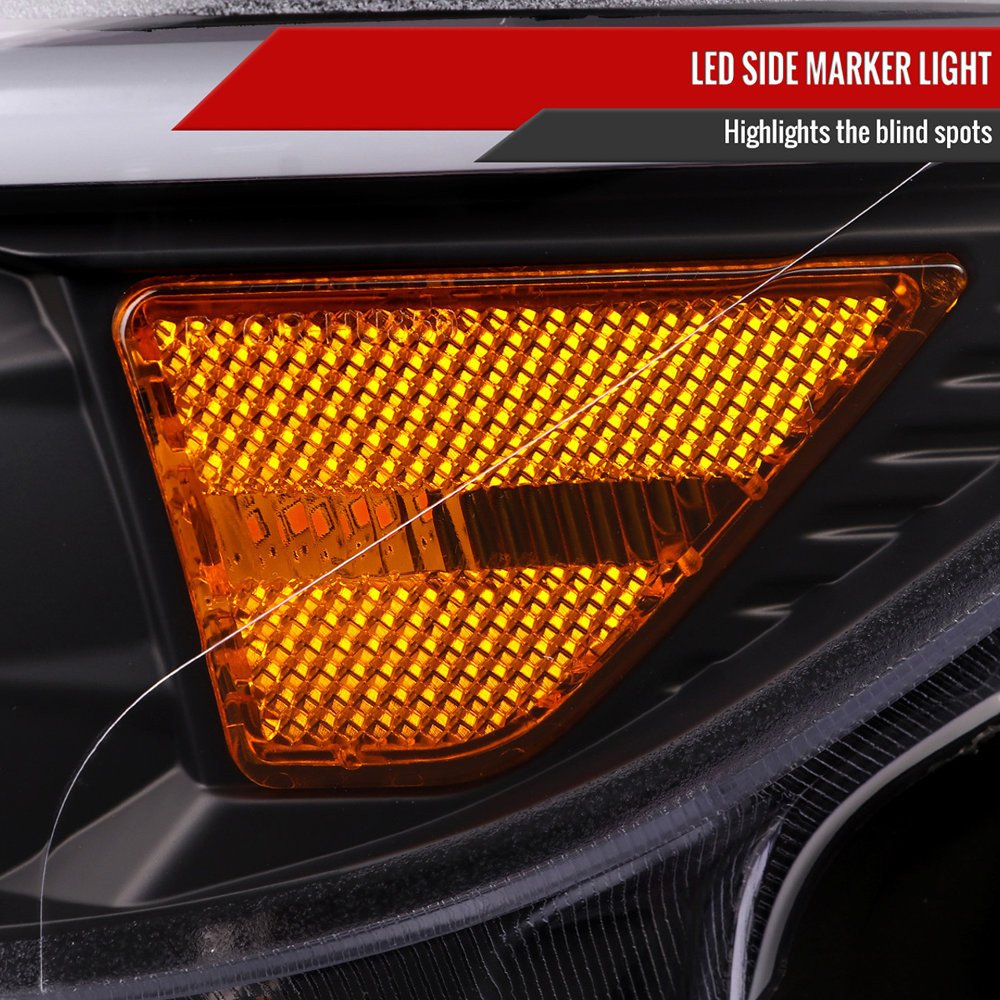 Fits 2015-2017 Ford Mustang HID-Type LED Sequential Turn Signal Projector Headlights (Matte Black Housing/Clear Lens) - Image 3