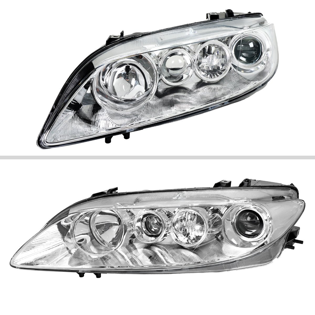 Fits 2003-2005 Mazda 6 Factory Style Projector Headlights (Chrome Housing/Clear Lens) - Image 8