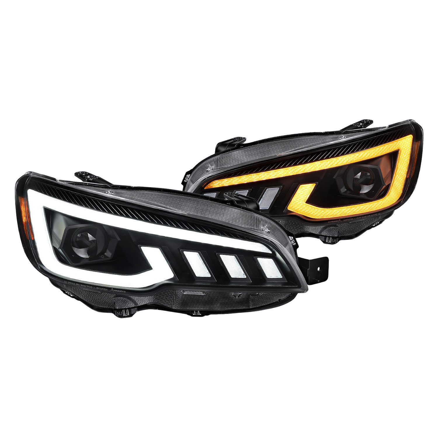 Fits 2015-2021 Subaru Impreza WRX STI Projector Headlights Sequential LED Switchback DRL (Black Housing / Clear Lens)