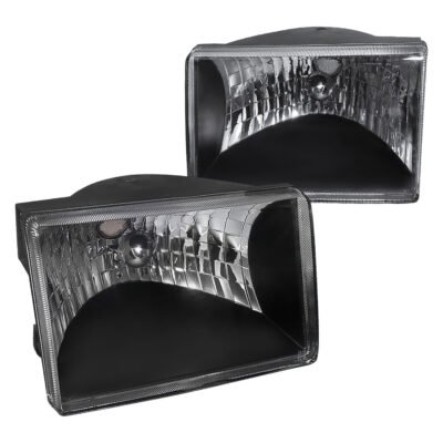 Fits 1993-1998 Jeep Grand Cherokee Factory Style Headlights (Matte Black Housing/Clear Lens)