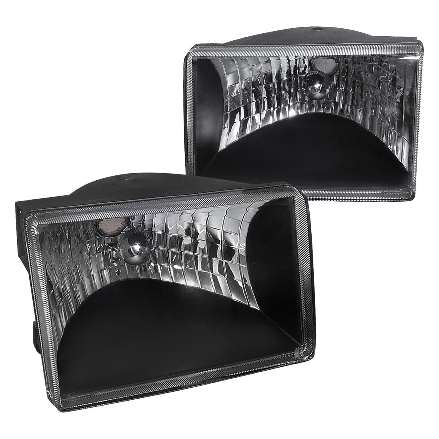 Fits 1993-1998 Jeep Grand Cherokee Factory Style Headlights (Matte Black Housing/Clear Lens)