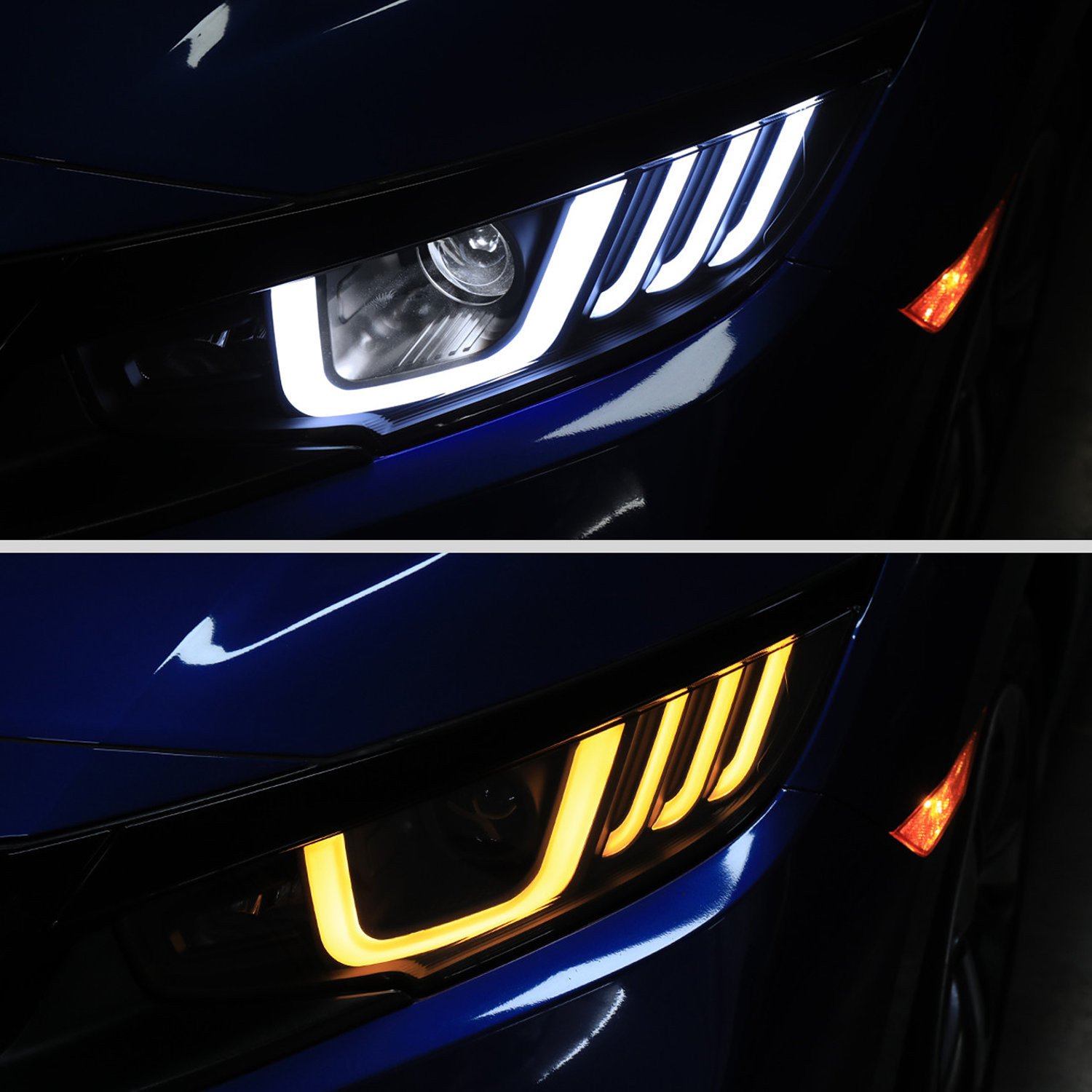 Fits 2016-2021 Honda Civic Full LED Projector Headlights w/ Switchback Sequential Turn Signal (Matte Black Housing/Smoked Lens) - Image 2