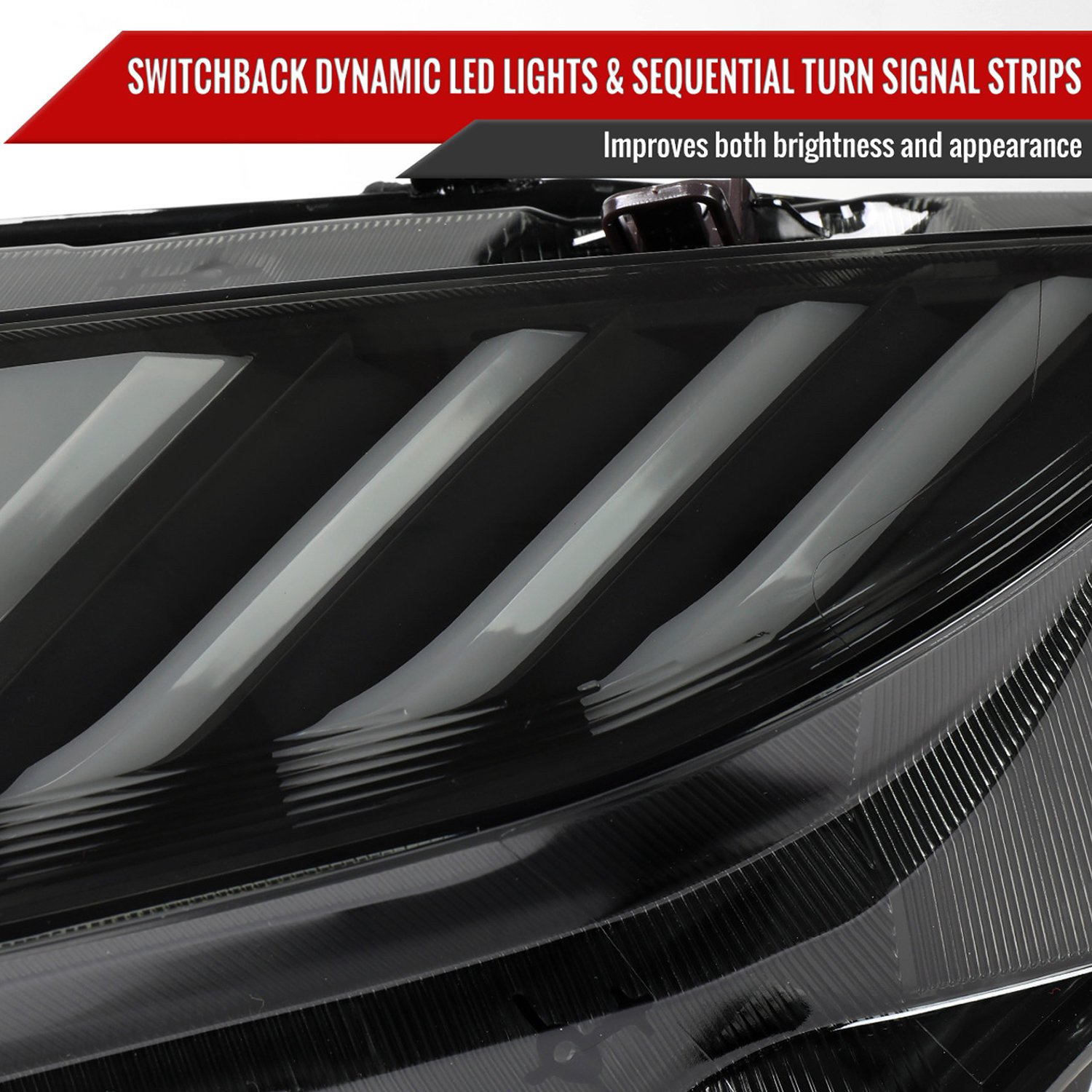 Fits 2016-2021 Honda Civic Full LED Projector Headlights w/ Switchback Sequential Turn Signal (Matte Black Housing/Smoked Lens) - Image 5